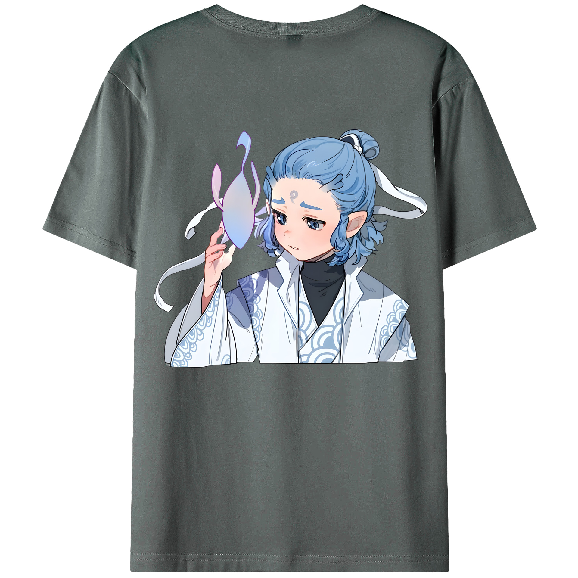 （画像用） Ne Zha 2 ナタ 魔童の大暴れ 綿100％ メンズ半袖Tシャツ（バックプリント） 通気性